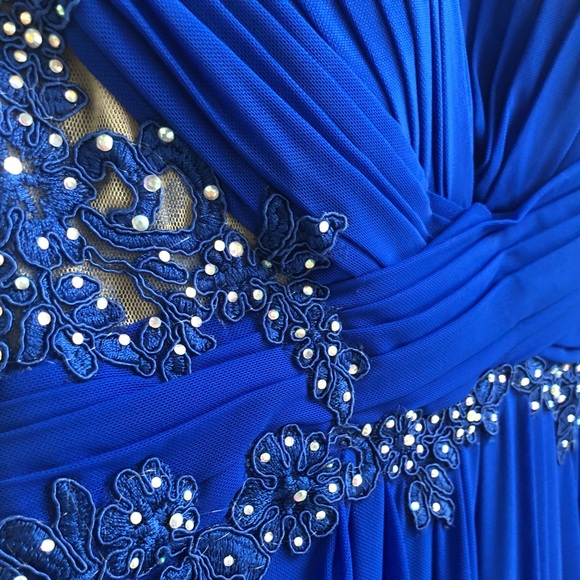 Xscape Full-length Cobalt Gown - Picture 3 of 7